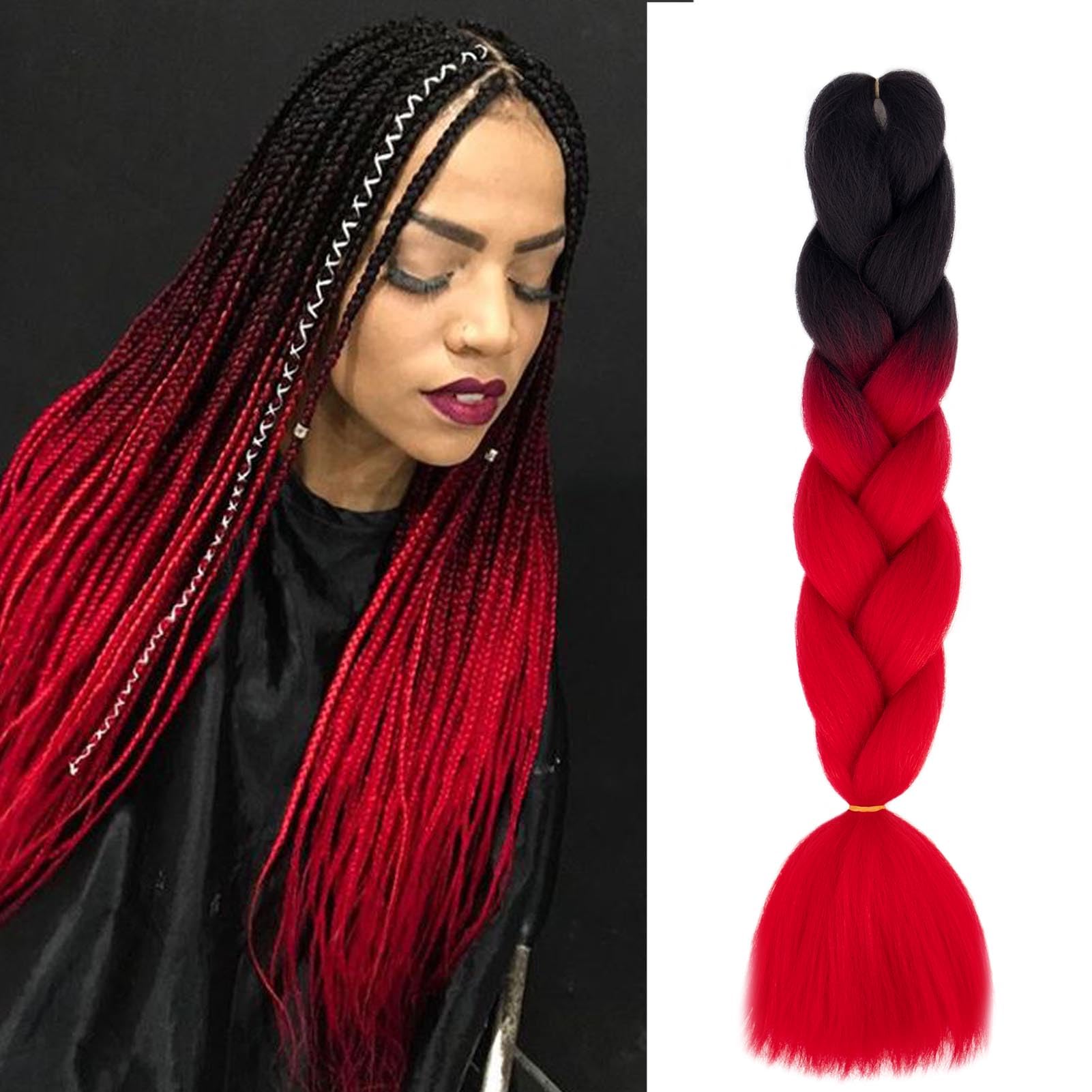 60cm Extensiones de Pelo Trenzas Africanas Castaño Oscuro Extensiones para Trenzas Africanas 1 pcs 100g Kanekalon Pelo para Trenzas Africanas Sintetico Extensiones de Trenzado Cabello Braiding — view 21