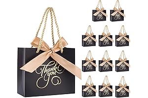 12-Pack Black Bridesmaid Thank You Gift Bags