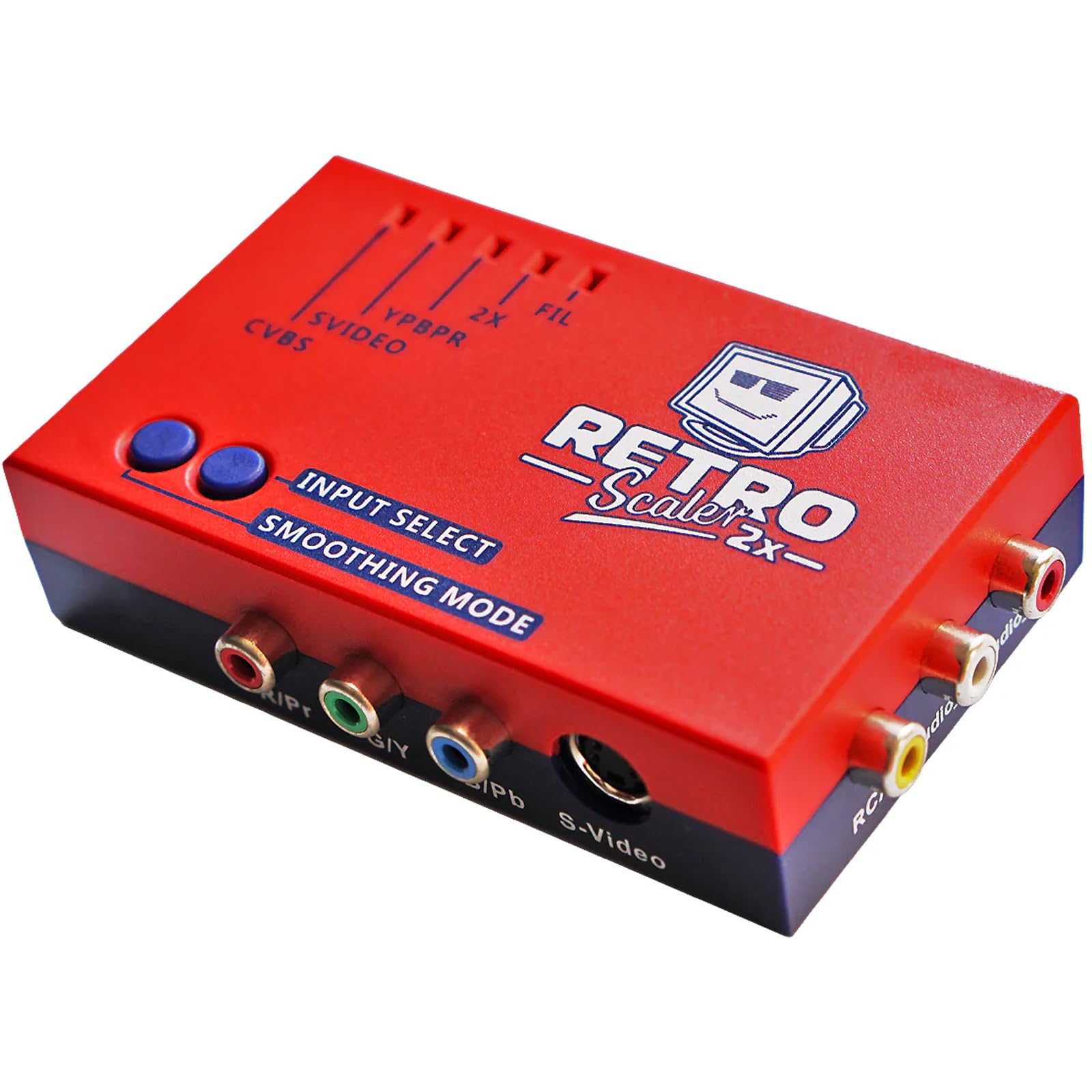 RetroScaler2x AV/SV/YPBPR a HDMI Convertitore Supporta Modalità Filtro e Pass-through, Adattatore per Videogiochi Line-Doubler per console di gioco retrò PS2 N64 NES Dreamcast Saturn MD1 NGC SFC
