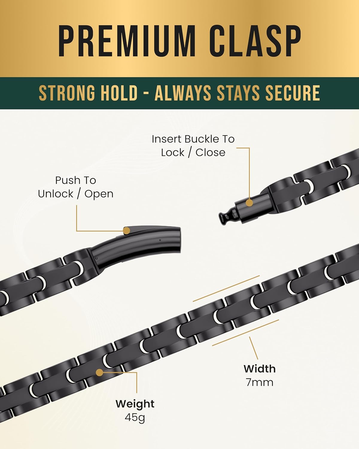 MagnetRX Titanium Magnetic Necklace – Ultra Strength Magnetic Necklaces for Men & Women – Effective Titanium Necklace with 62 Magnets (Black, 21.5 Inches) - Image 6