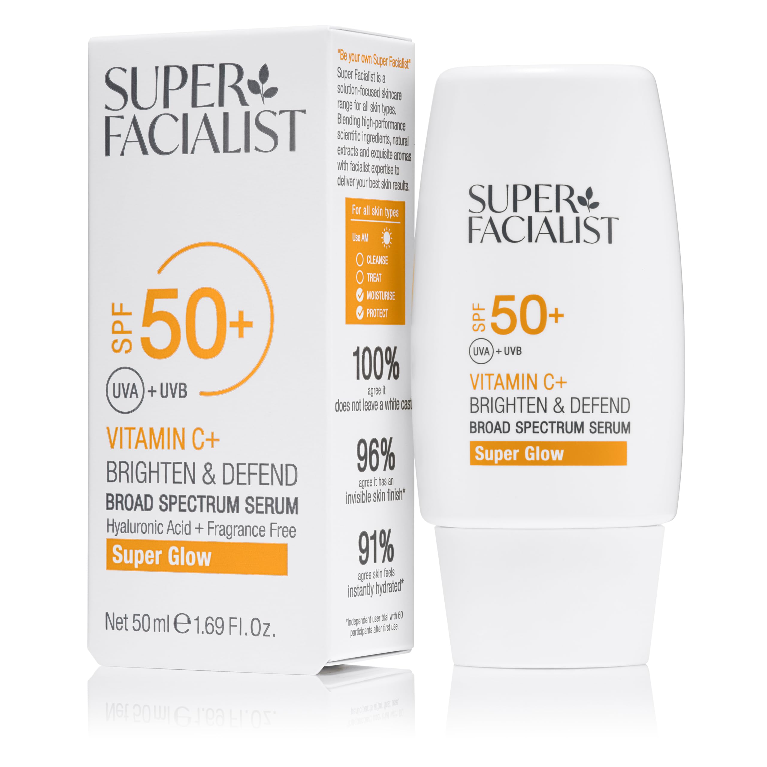 Super Facialist Vitamin C+ Brighten & Defend Serum, SPF 50+ Broad Spectrum Protection