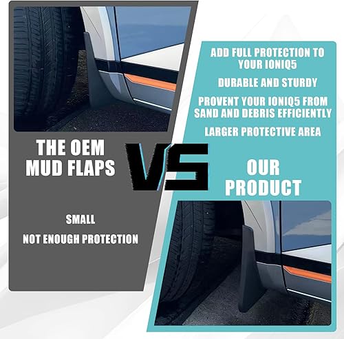 Miniatura 6 de BestEvMod Protectores contra salpicaduras para lodo Ioniq5 (juego de 4) con accesorios de hardware, protección contra la suciedad, sin necesidad de