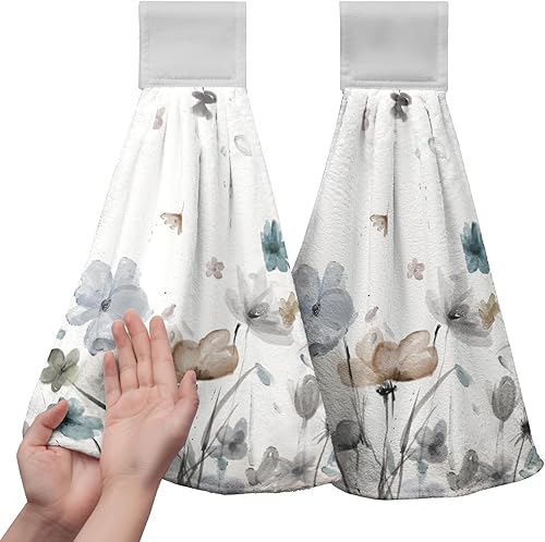 Miniatura 54 de America Stars - Juego de 2 toallas de cocina azules con lazo para colgar, patrióticas para colgar el 4 de julio, juego de 2 toallas de mano