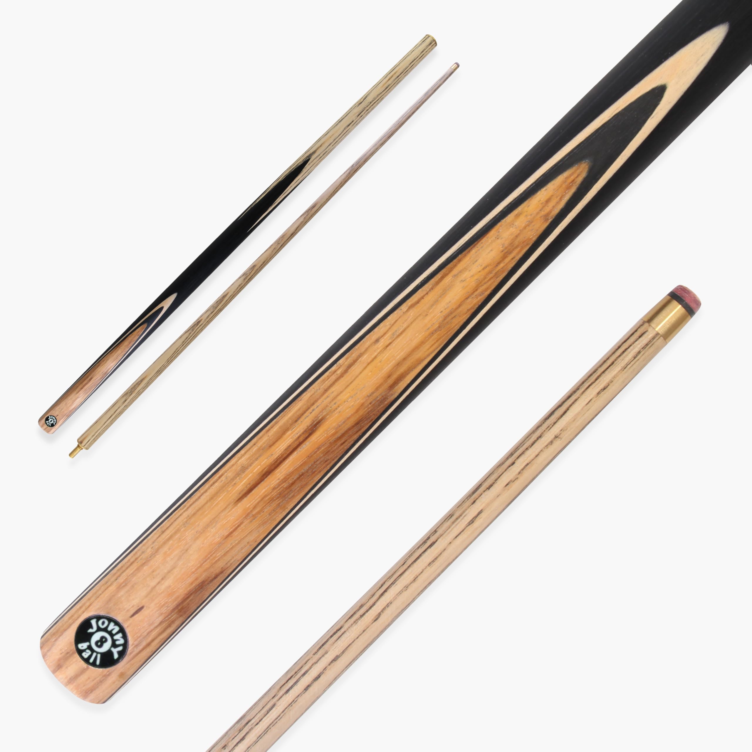 Jonny 8 Ball Challenger 57 Inch 2 Piece Centre Joint English Pool Cue with 8mm Pro Leather Tip (Walnut Maple)