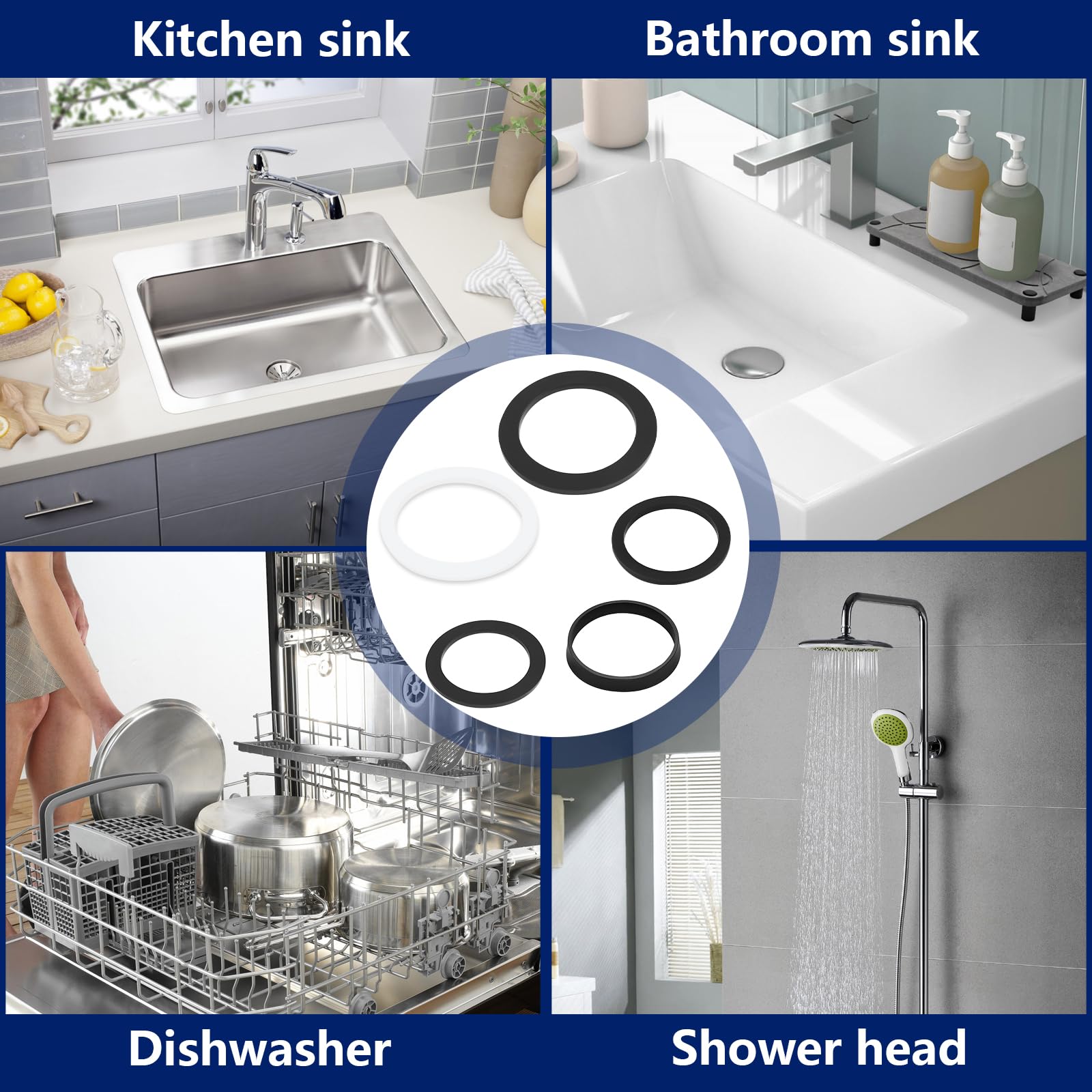 Juego de Juntas para Desagüe 40/45/56 mm Sifón Fregadero Lavabo