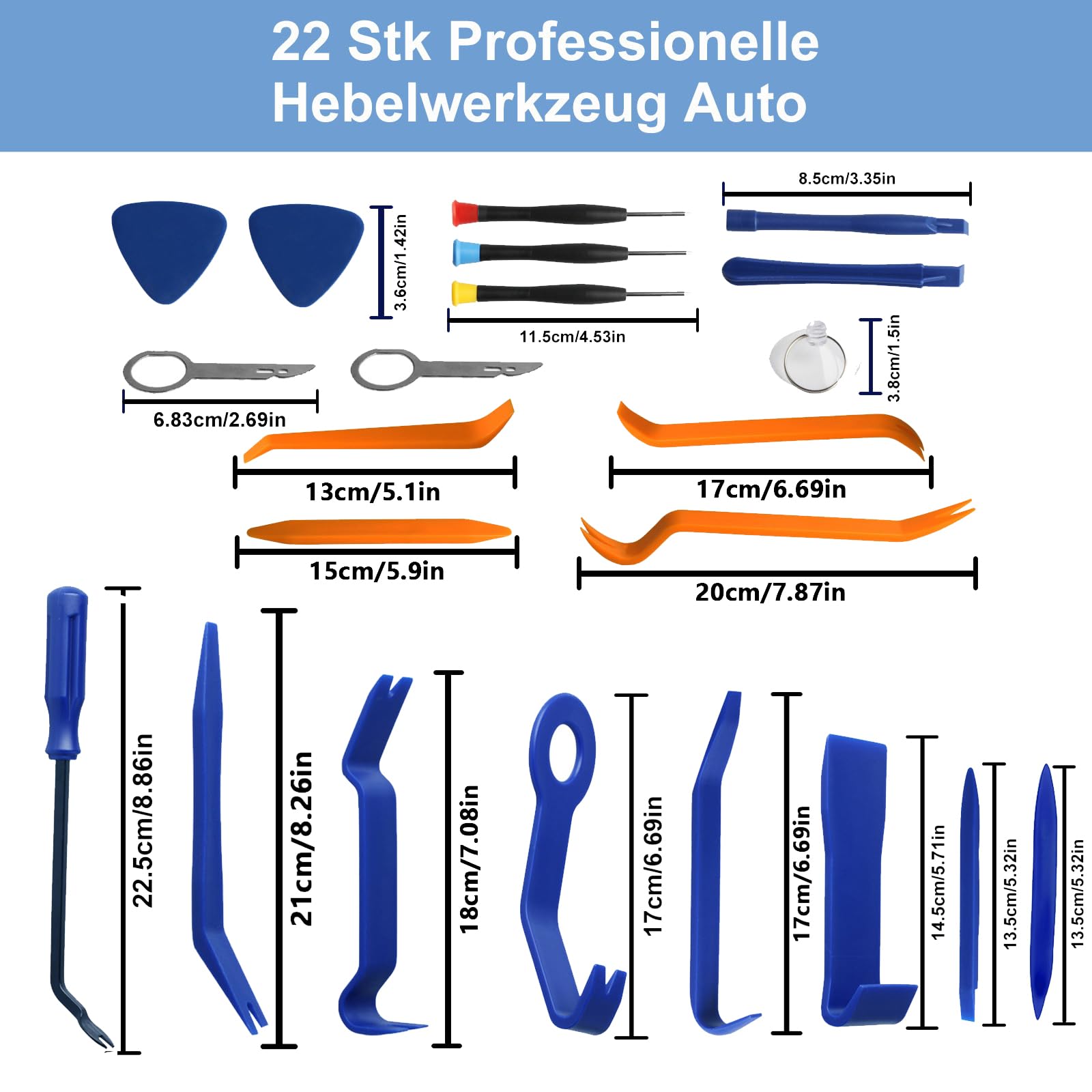 Kit 6 Outils Démontage Garniture – Leviers Plastique + Crochets ABS Pour Intérieur Auto Et Électronique