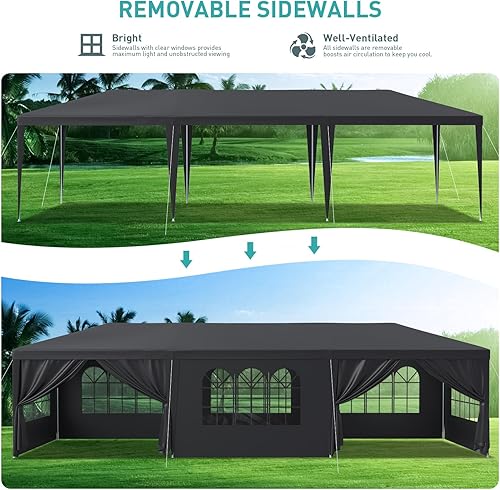 Miniatura 6 de Tienda de campaña para exteriores de 10 x 30 pies, tiendas grandes para fiestas, graduaciones, bodas y cumpleaños, tienda de campaña para eventos