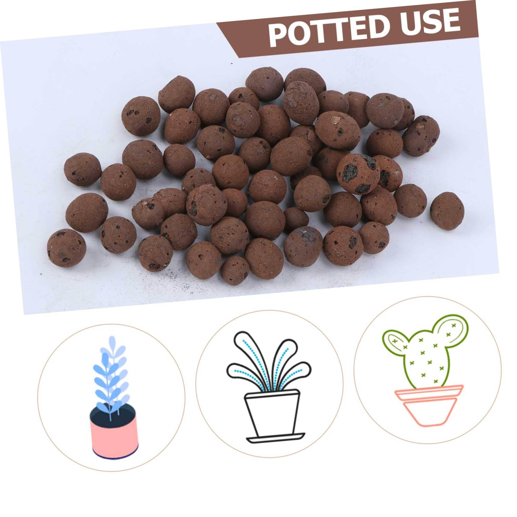 YARNOW Billes Céramiques pour Plantes en Pot, Forte Capacité de Filtration et Protection Croissance des Fleurs, 2 Paquet de 1000g, pour Maison et Bureau