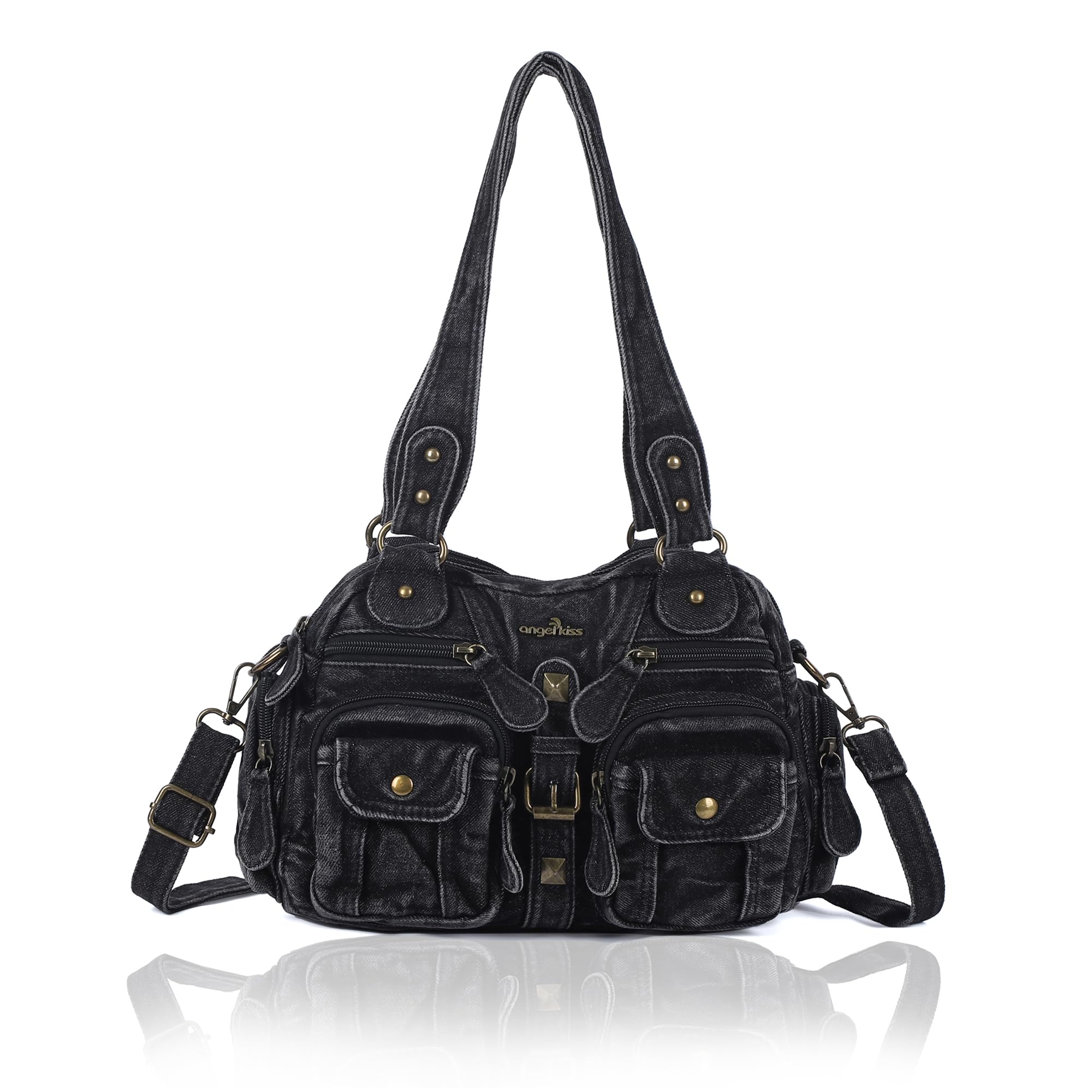 Angel Kiss Handtaschen, Umhängetaschen, Damen, Leder, große Kapazität, Umhängetasche, Damen, PU-Leder, mit verstellbarem Schultergurt, Messenger-Tasche für Büro, Shopping, Reise