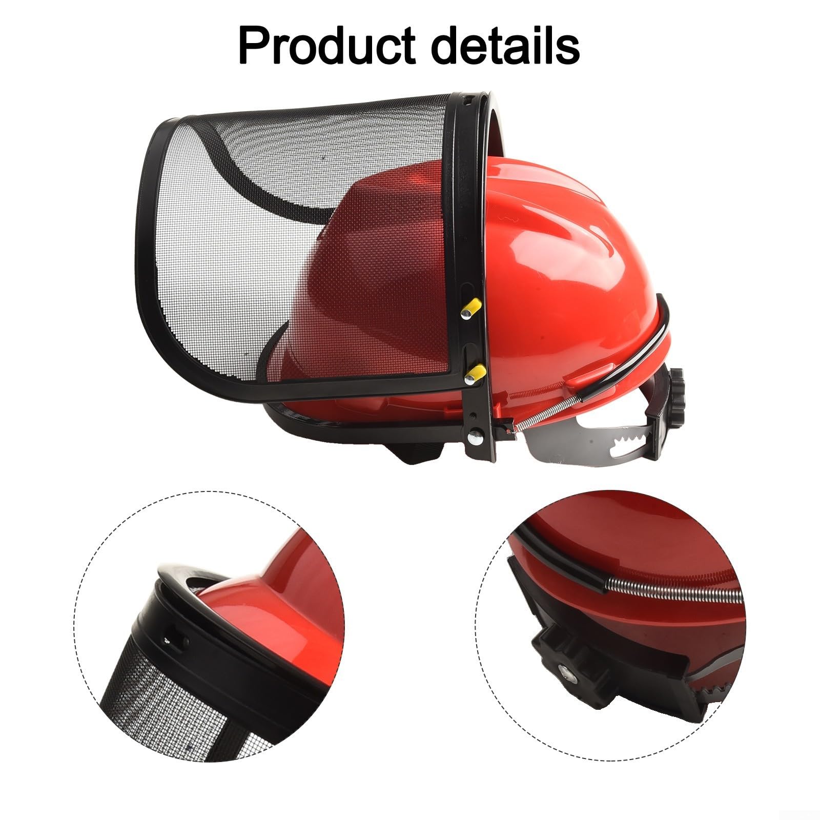 Casco de seguridad para motosierra con visera de malla roja para cortacésped, trabajo forestal, equipo de protección para operadores de jardín