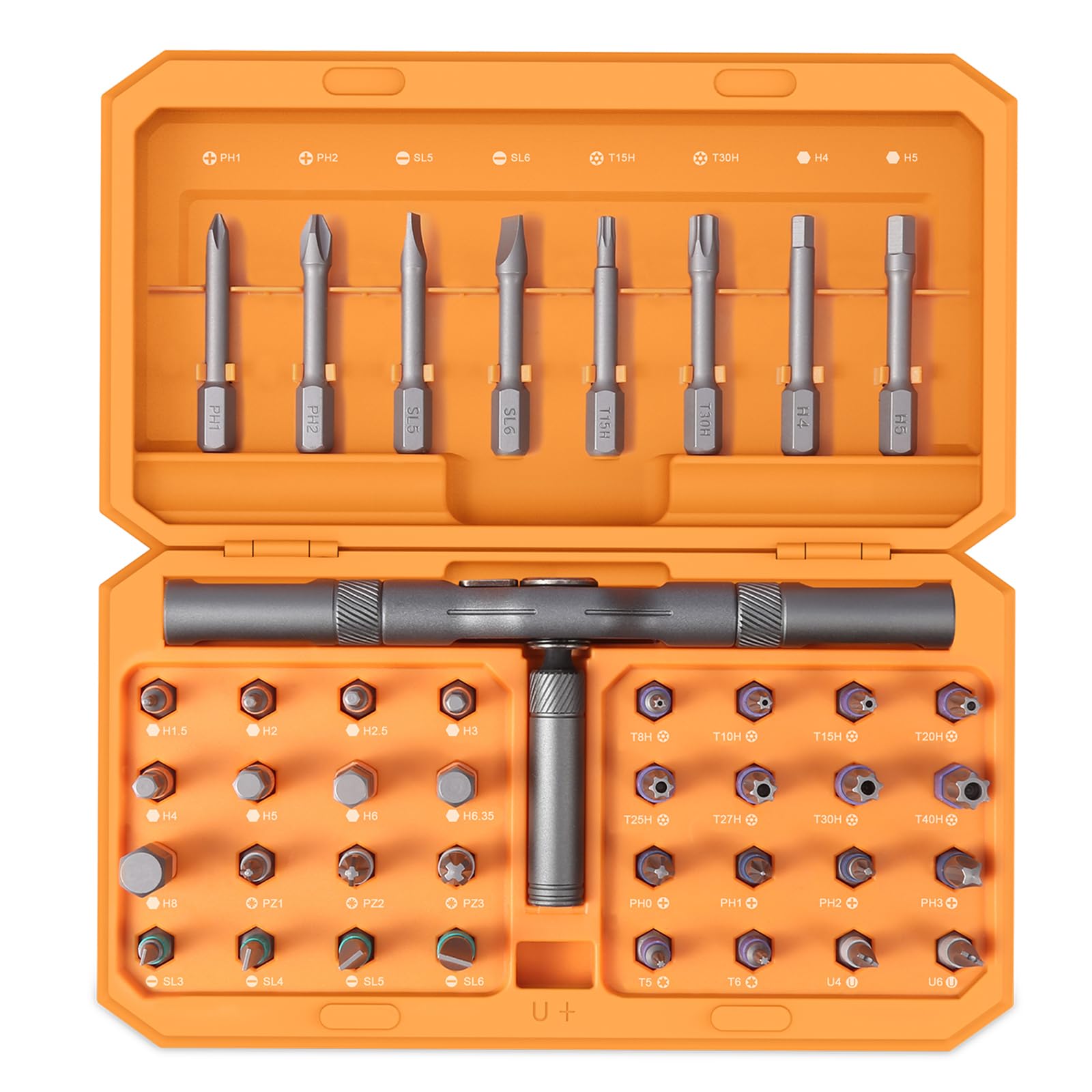 OQIMAX 42 in 1 Magnetic Screwdriver Set, Multi Ratchet Screwdrivers Kit with 40 PCS Magnetic Bits, Detachable Ratchet Handle
