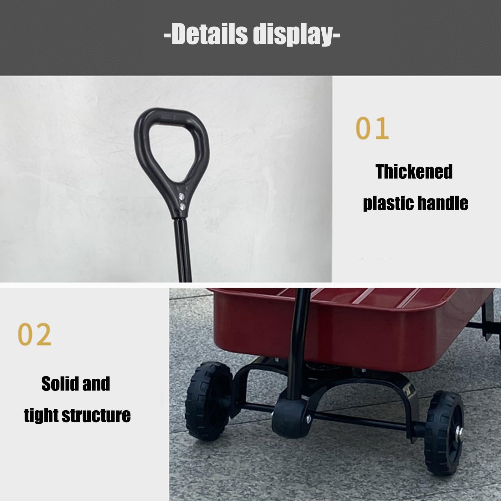 Taczka Dla Dzieci, WóZek RęCzny, Taczka Ogrodowa Dzieci, Wózek Heavy Duty Z 4 Kołami, Maksymalne Obciążenie 60kg, Do Przenoszenia Gleby, Ściółki, Chwastów I Roślin, Czerwony