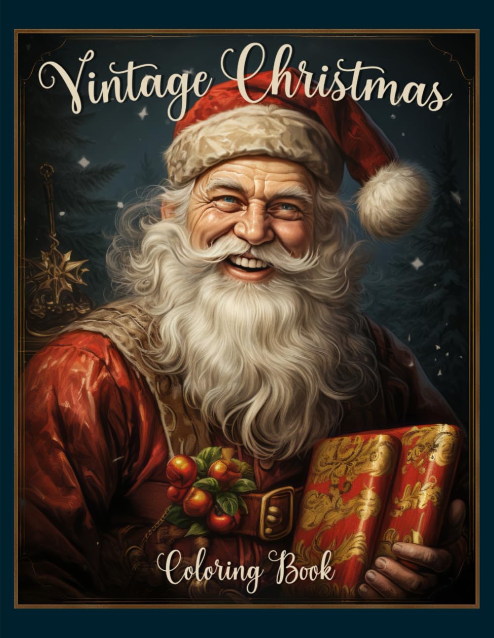 Vintage Christmas Coloring Book: Old Fashioned Christmas Coloring Book. Perfect Gift for Adults and Kids. Large Print Coloring Book.