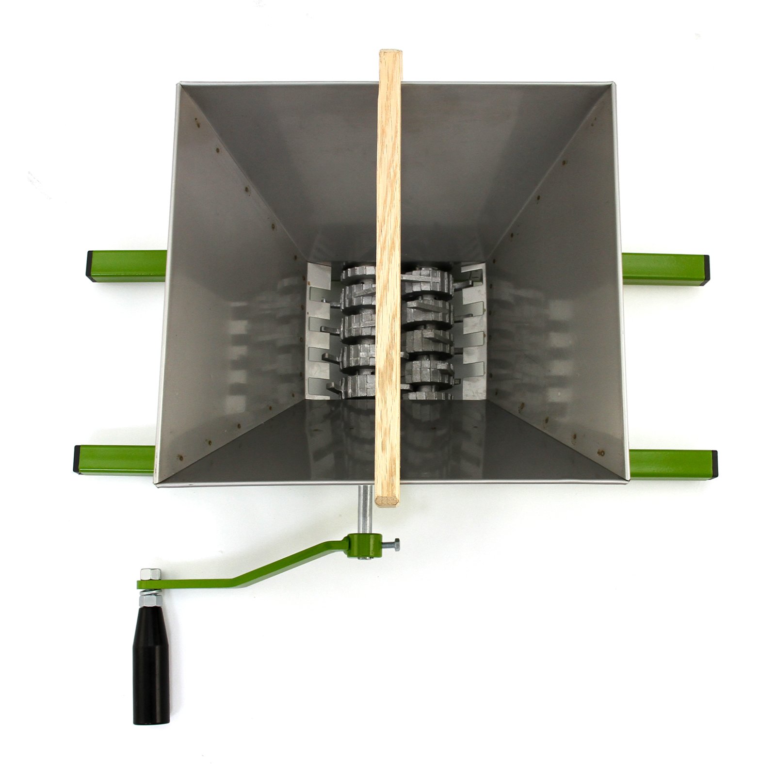 Trituradora de Frutas Portátil con Manivela 7 Litros| Soportes Laterales | Cuchillas de Acero Inoxidable | Zumos Jugos Sidra, Vino | Uso Doméstico y Comercial | Desmenuzadora Manual Pulpero