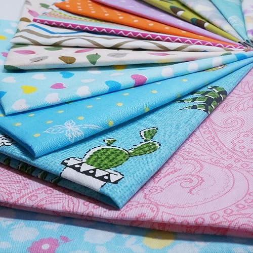 Miniatura 7 de Misscrafts - 100 piezas de tela de algodón de 6 x 6 pulgadas (5.9 x 5.9 in), paquete de tela de algodón para manualidades, cuadrados, parches