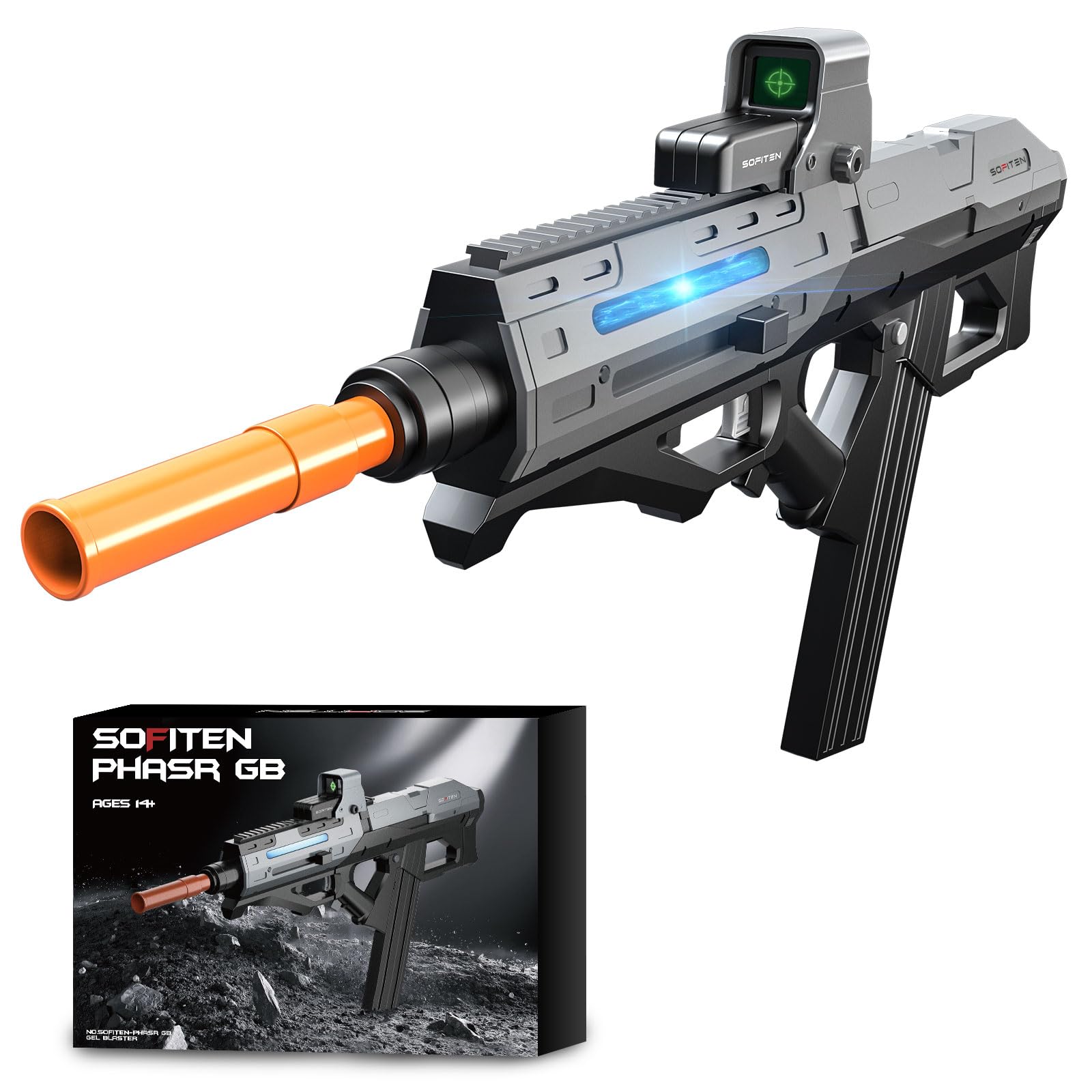 Automic Gel Ball Blaster High Speed of 180+FPS Gel Gun Blaster with Stylish Running Lights & 40,000 Rounds Electric Toy Gun Easter Birthday Gifts for Age 14+