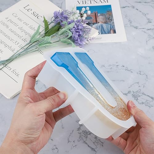 Miniatura 4 de Gartful Moldes de letras grandes de 7 pulgadas para resina, molde de resina epoxi del alfabeto mayúscula U, moldes de silicona 3D gruesa de la A a