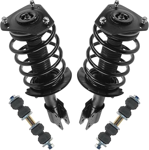 Miniatura 1257 de TRQ Kit de suspensión delantera, conjunto de amortiguadores y resortes, barra estabilizadora, enlace estabilizador compatible con Chevrolet