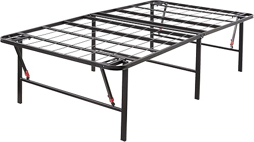 Miniatura 56 de Amazon Basics Base de cama con almacenamiento, plataforma de metal plegable, acero resistente, no necesita somier, 14 pulgadas de alto, instalación