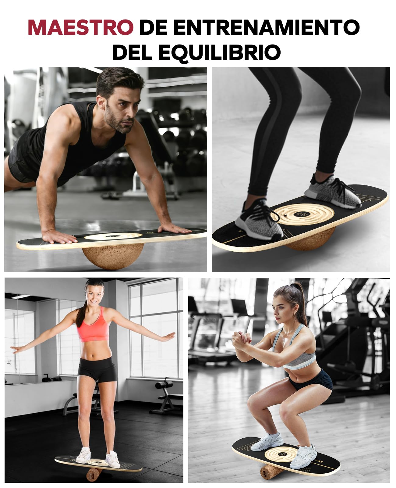 HAPBEAR Tabla de Equilibrio - Tabla de Balanceo de 6 Modos con Topes Ajustables, Tabla de Balanceo de Niveles Múltiples para Entrenador de Surf