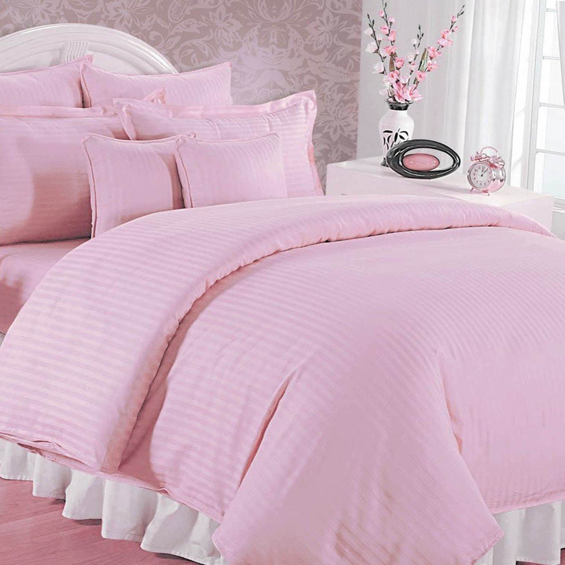 Indian Rack Cotton 210 TC Bedsheet (Pink_Double) Amazon.in Home