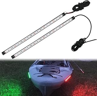 Obcursco 12 Inch LED Boat Bow Navigation Light Kits for Marine Boat Vessel Pontoon Yacht Skeeter - 1 Pair (Red and Green)