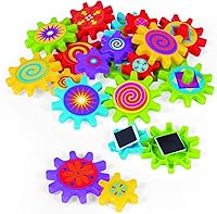 Fun Express 22-Piece Magnetic Spinning Gears STEM Toys for Kids 4-8 - Educational Building Kit for Fridge Whiteboard