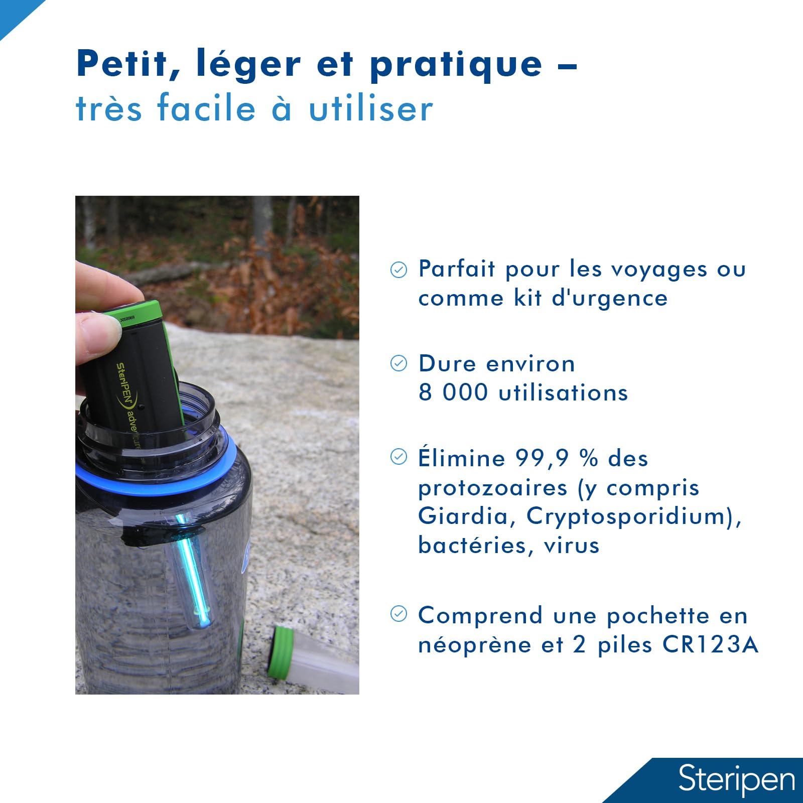 Steri Pen Aventurier Opti Purificateur d'eau Noir Taille Unique