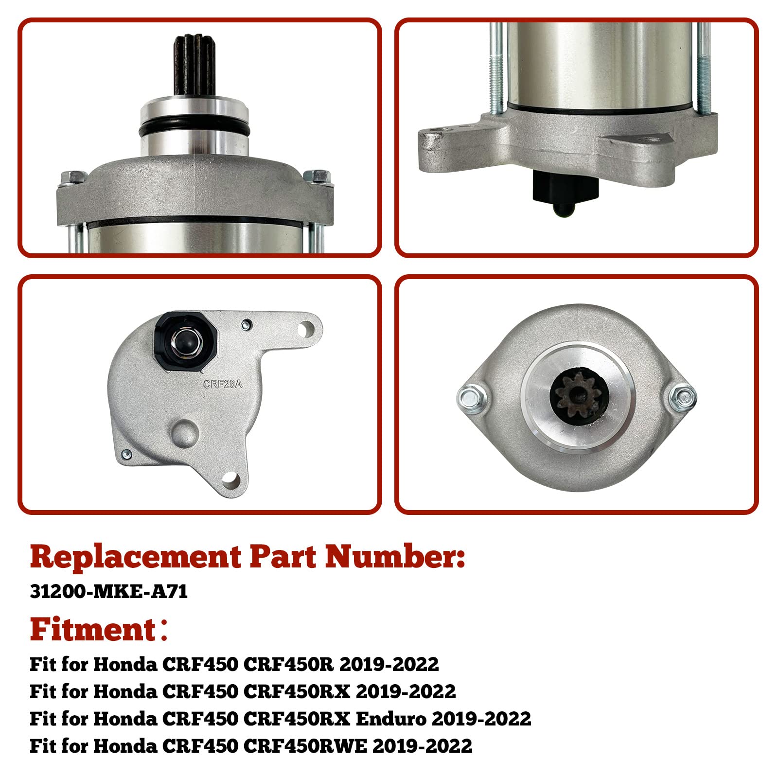 Amazon.com: Starter Motor Replacement Fit for Honda CRF450 CRF