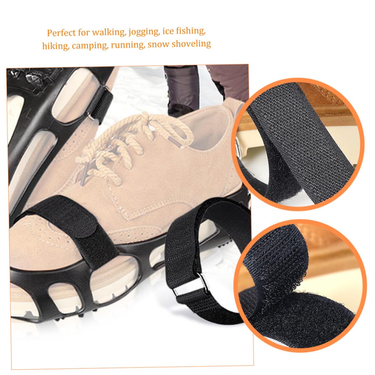 Garneck Correas Antideslizantes para Crampones de Hielo, Nylon Ajustable, 4 Piezas, Unisex para Senderismo y Montaña, Compatibles Botas y Zapatillas, Diseño Ligero y Resistente
