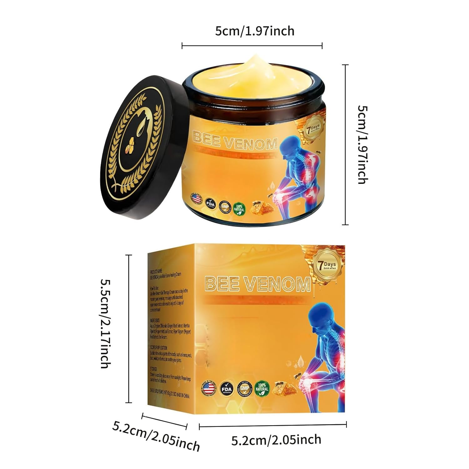 Bee Venom Bone Care Cream, Throughout Release Joint Activities Muscle and Massage Relief Gel.(1) - Image 6