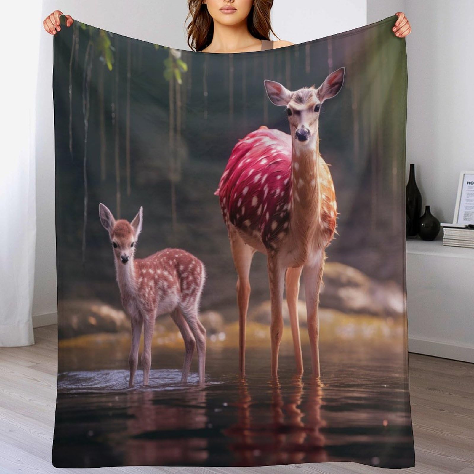 Couverture polaire cerf pour des soirées cocooning chaleureuses au canapé