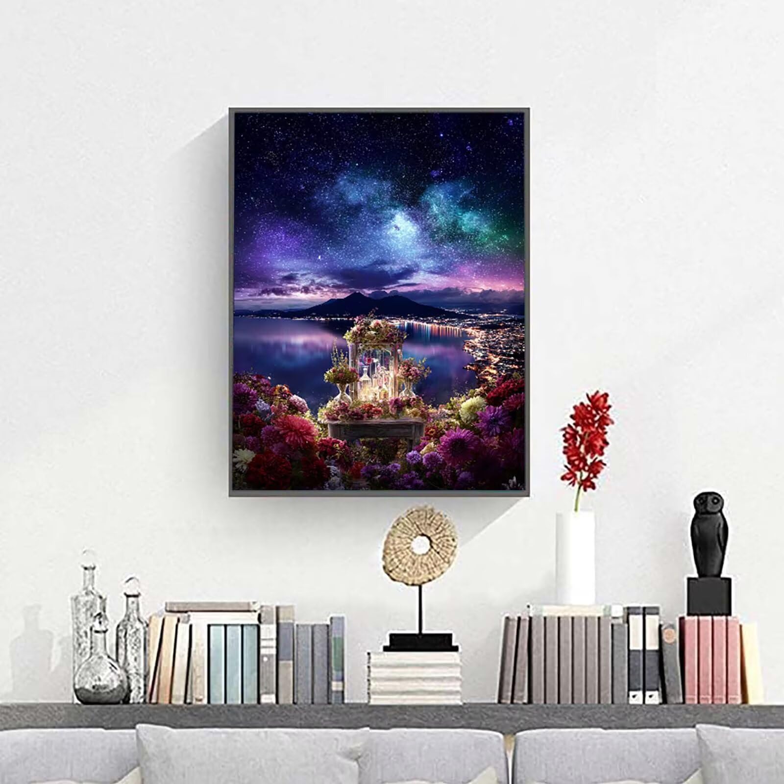 Malen Nach Zahlen Erwachsene, Landschaft Himmel Paint by Numbers Malen Nach Zahlen, DIY mit Pinseln und Acrylfarben Handgemalt Ölgemälde Leinwand für Geschenke und Wand Dekoratio 100x135CM PjY8565 N-U