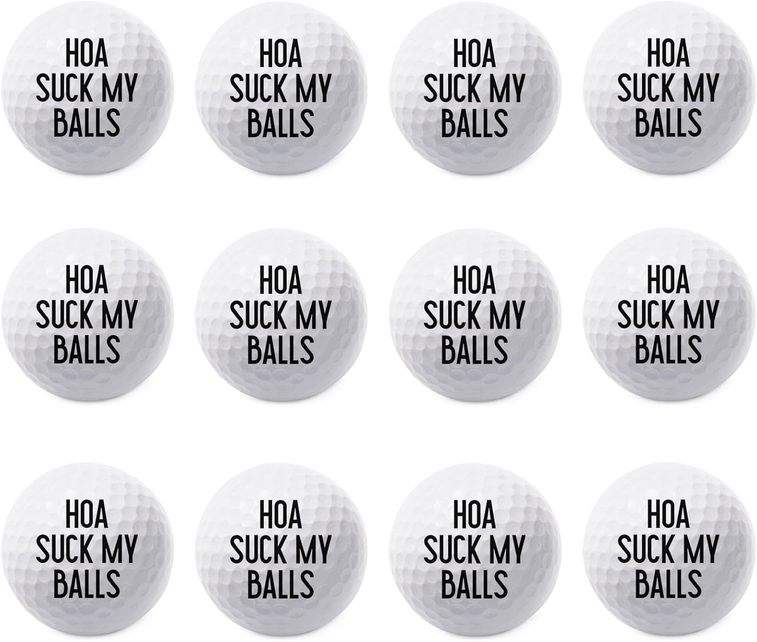 TeesAndTankYou HOA Suck My Balls Golf Ball - Novelty Gift for Men Golfers and Dad