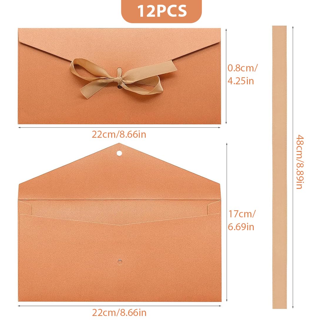 Buste retrò in carta kraft colorate con nastro 22x10,8 cm zestaw na prezenty świąteczne