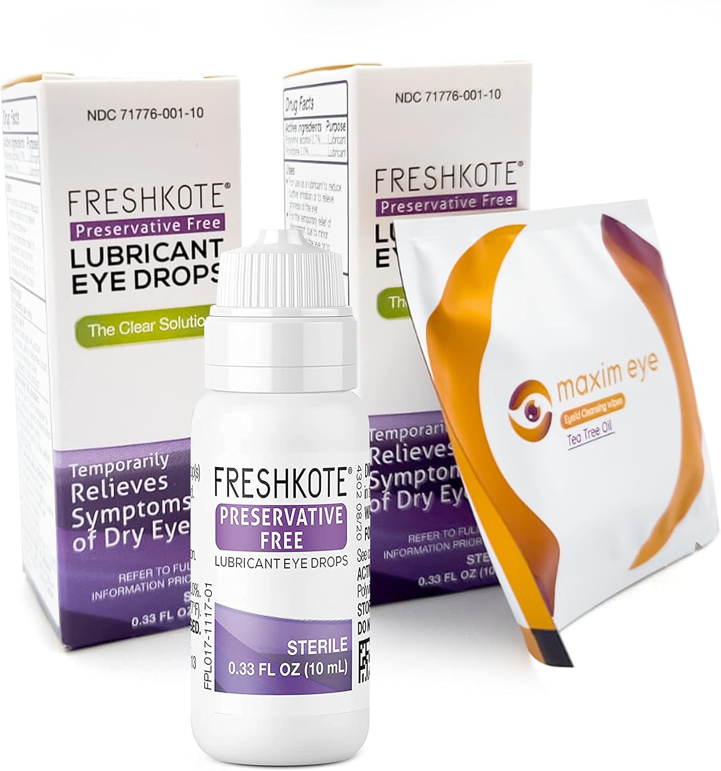FRESHKOTE Preservative Free Lubricant Eye Drops, 2pk, 33 fl