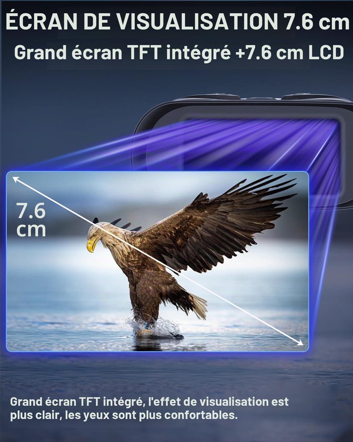 Jumelles Vision Nocturne Numériques 1080P HD - Écran 3" LCD, Zoom 6X, Objectif 42mm | Portée 411m, Carte 32GB – Idéal Camping