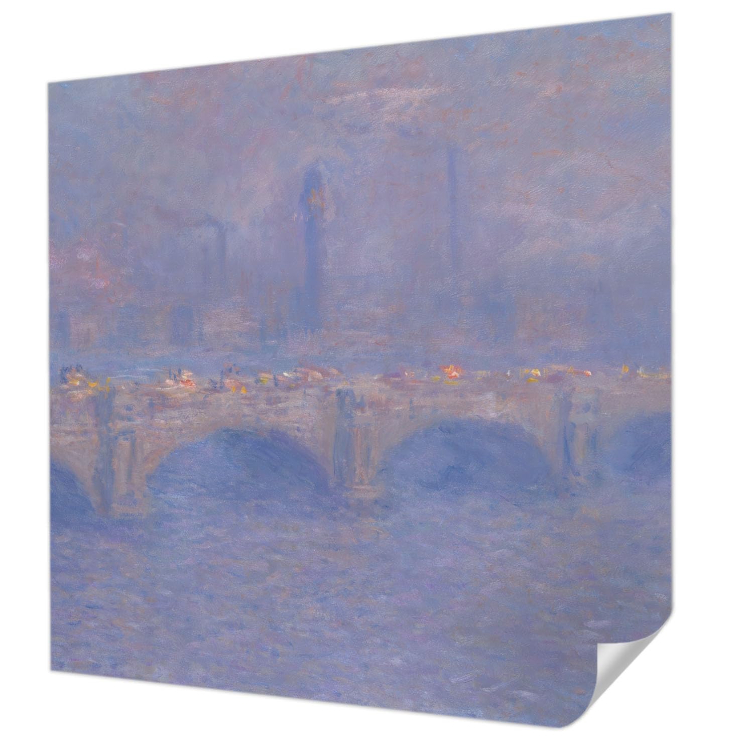 Papier peint salon pont bleu panoramique autocollant chambre