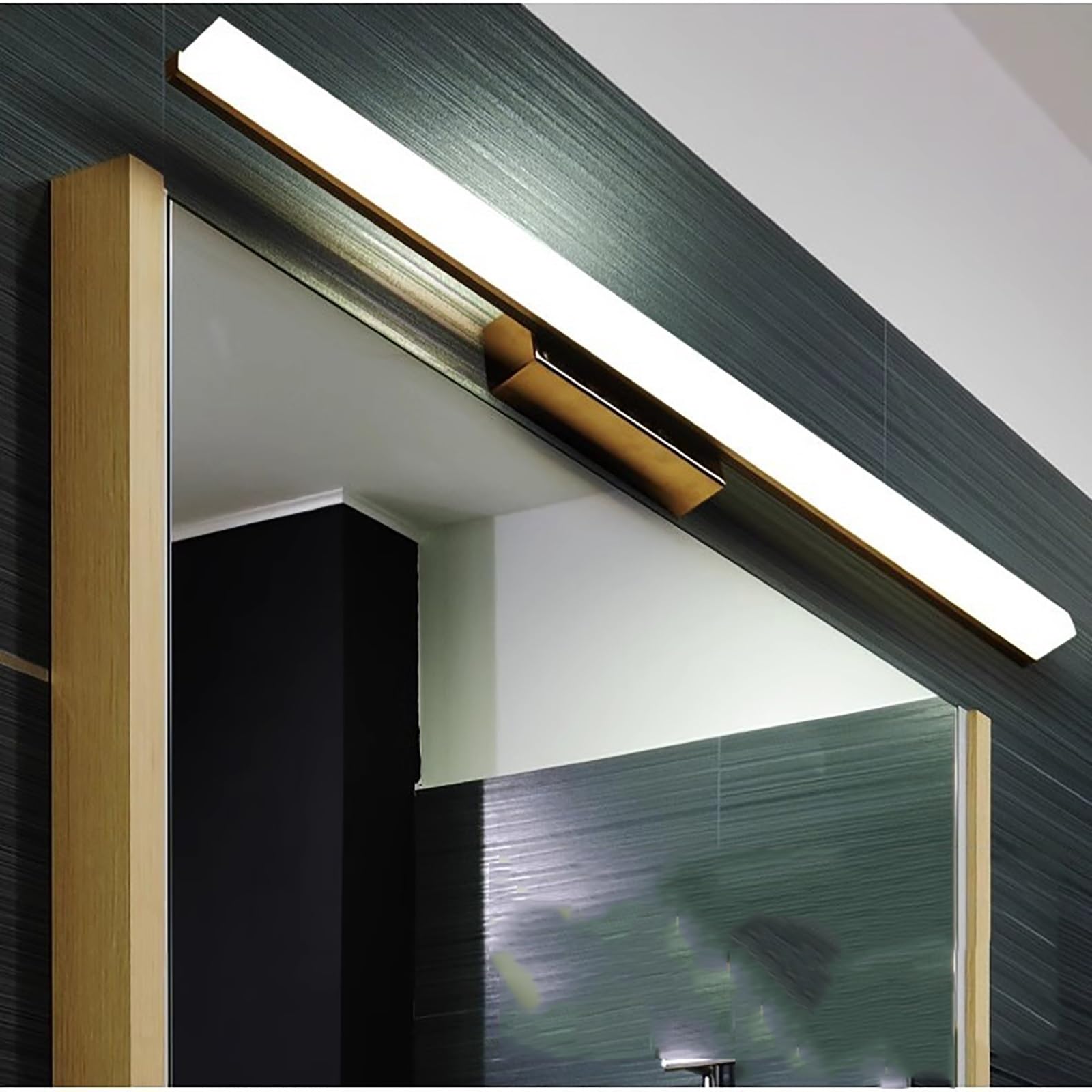 SXFSDOU LED Makeup Mirror Light, Anti-Fog Wall with Lights, Decorative Bathroom for Makeup, 80CM Gold Finish