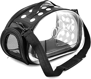 TENCOCO Bolsa de Transporte para Mascotas para hámster, Animales pequeños, Bolsas de Viaje portátiles con cinturón Ajustable, Funda de Transporte para Salida de cobaya, Color Negro
