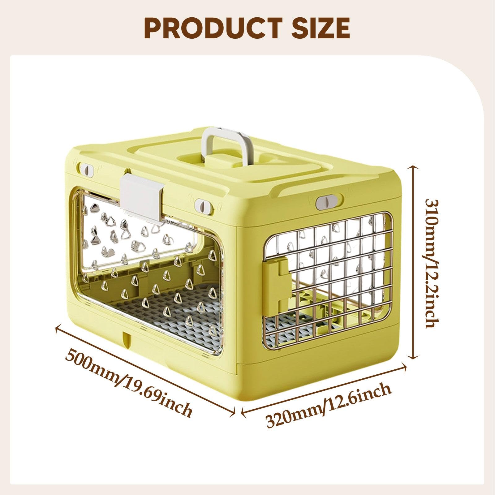 Transportín Plegable para Cachorros Y Gatos, Resistente, Transparente Y Portátil, para Mascotas, Conejos, Cachorros, Perros Pequeños Y Gatitos.