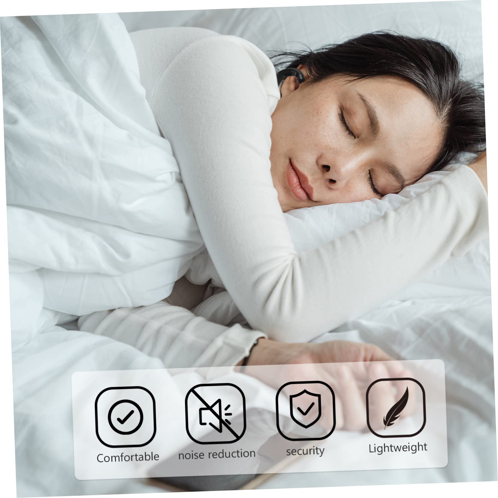 Tappi per Orecchie in Silicone Nero, 10 Pezzi, Leggeri e Super Morbidi, Riduzione del Rumore per Dormire in Aereo
