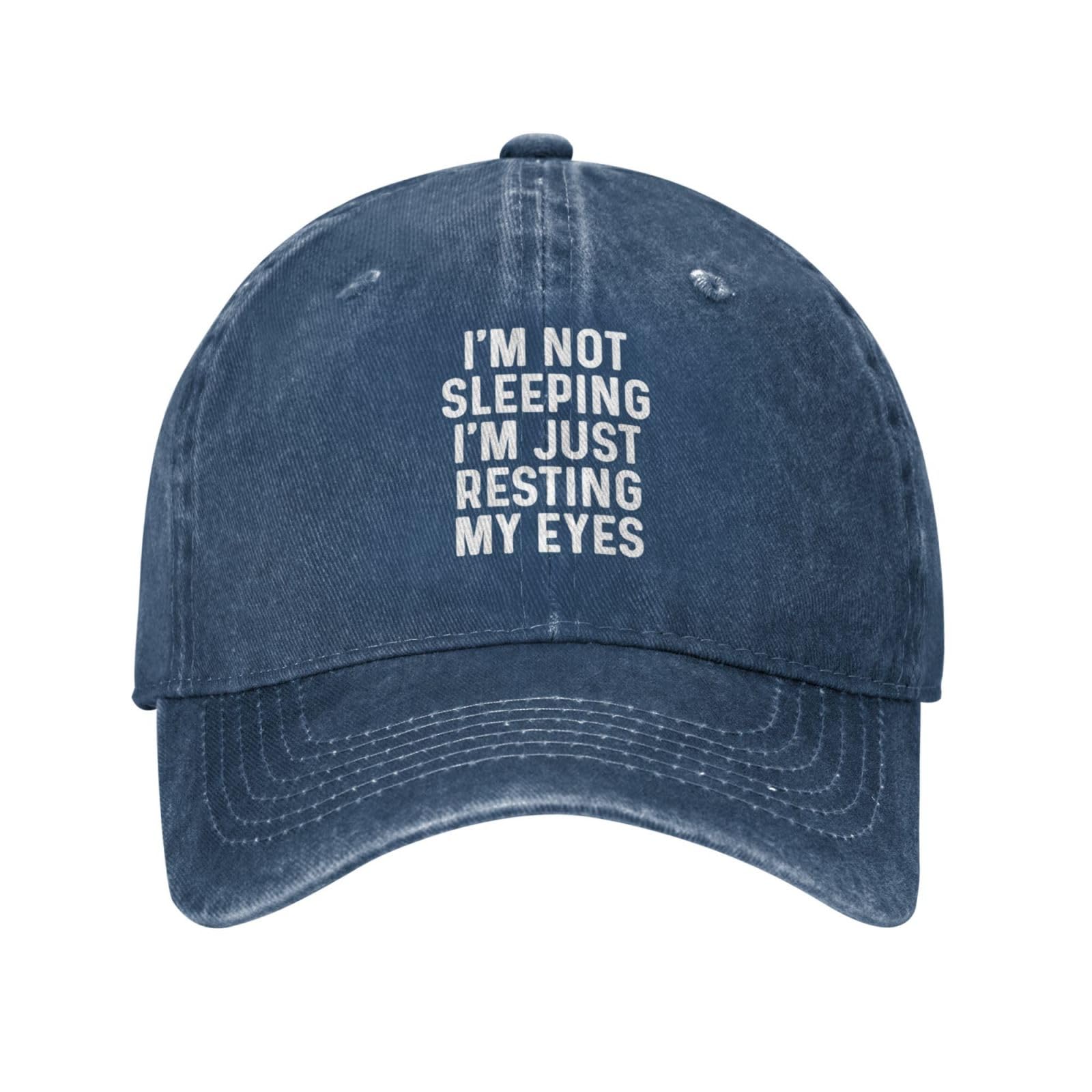 Gqwjksz Unisex Navy Blue I'msleeping I'm Just Resting My Eyes Hat Men Baseball Hats Fashionable Cap