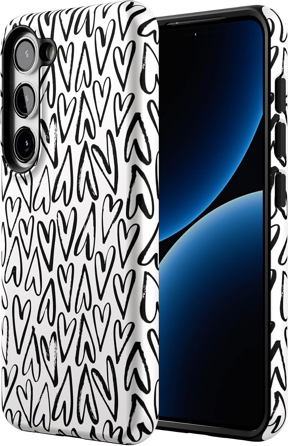 Casely Galaxy S23 Case | Heart Throb | Endless Hearts | Essential Slim Dual-Layer Protective Design