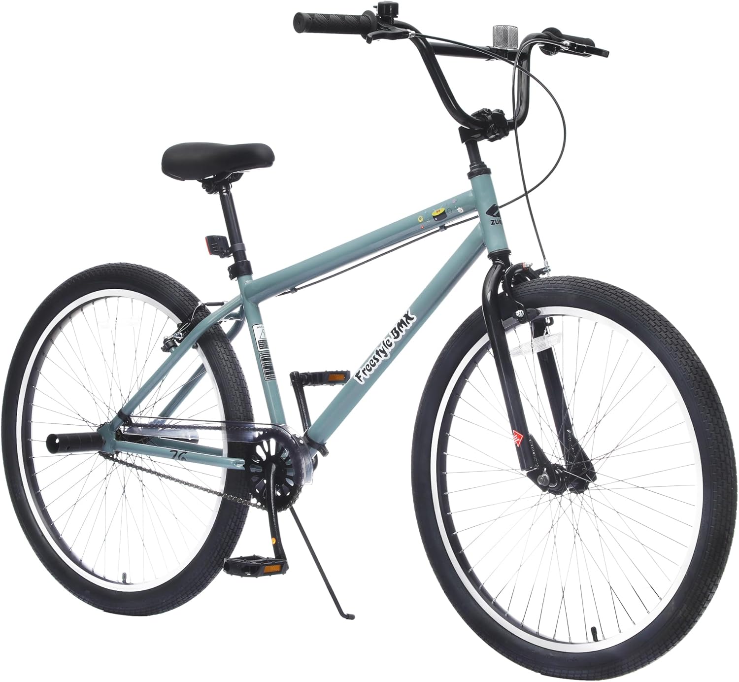 26 Inch Freestyle Bike for Teens and Adult Bikes, BMX Bike Steel Frame Single-Speed with 2 Pegs, Front Caliper Brake and Rear V Brake, Bicycles for Men and Women, Multiple Colors