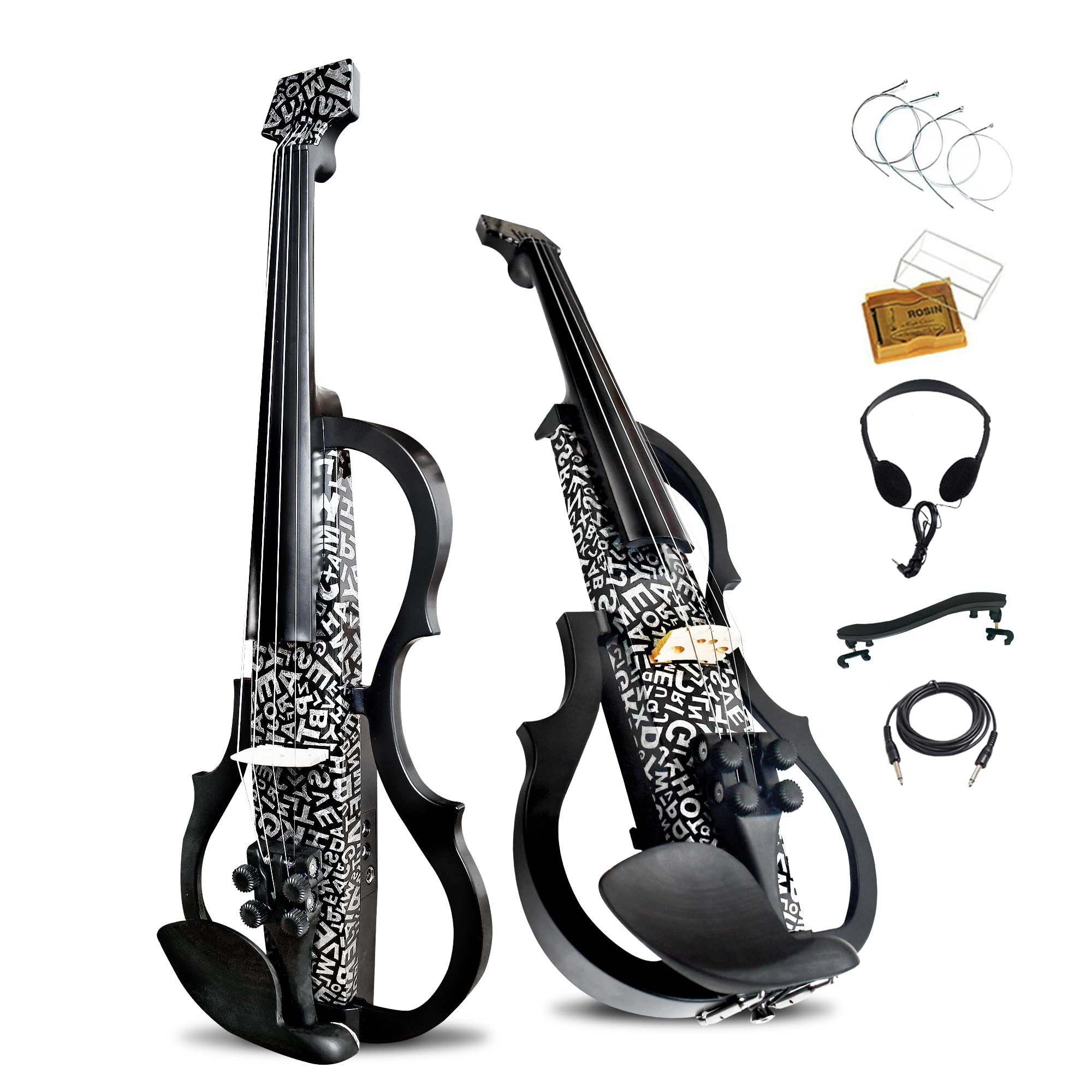Premium Carbon Fiber Electric Violin Full Size 4/4,Professional Silent