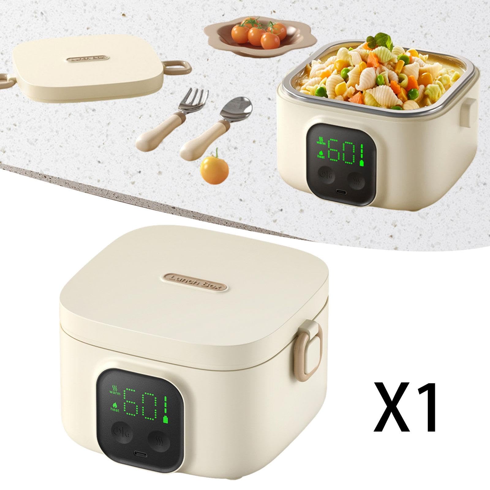 predolo Elektrische Lunchbox, tragbar, multifunktional, 500 ml, kabellos, thermostatgesteuerter Schüsselbehälter mit Warmhaltefunktion für Babynahrung, ideal