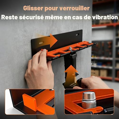 Biigdan Support Outils Pneumatiques 5 Fentes,avec Verrou Coulissant - 2