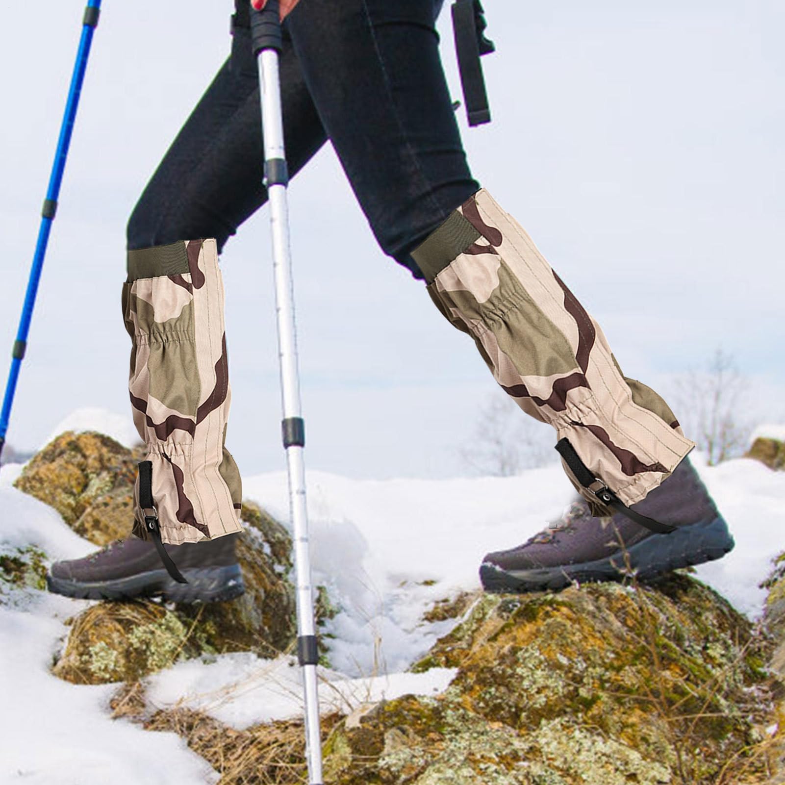 Generico Snake Gaiters, Long Tube Calf Cover, 17.72 inches Sand-Proof Calfs Gaiters, Anti-Wear Protection for Men and Women, Outdoor Survival, Hunting, Cycling, and Hiking