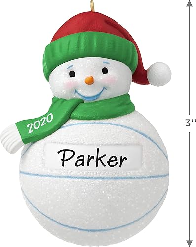 Miniatura 5 de Hallmark Keepsake Adorno navideño con fecha de año 2020, muñeco de nieve de baloncesto, bricolaje personalizado (1299QGO1794)
